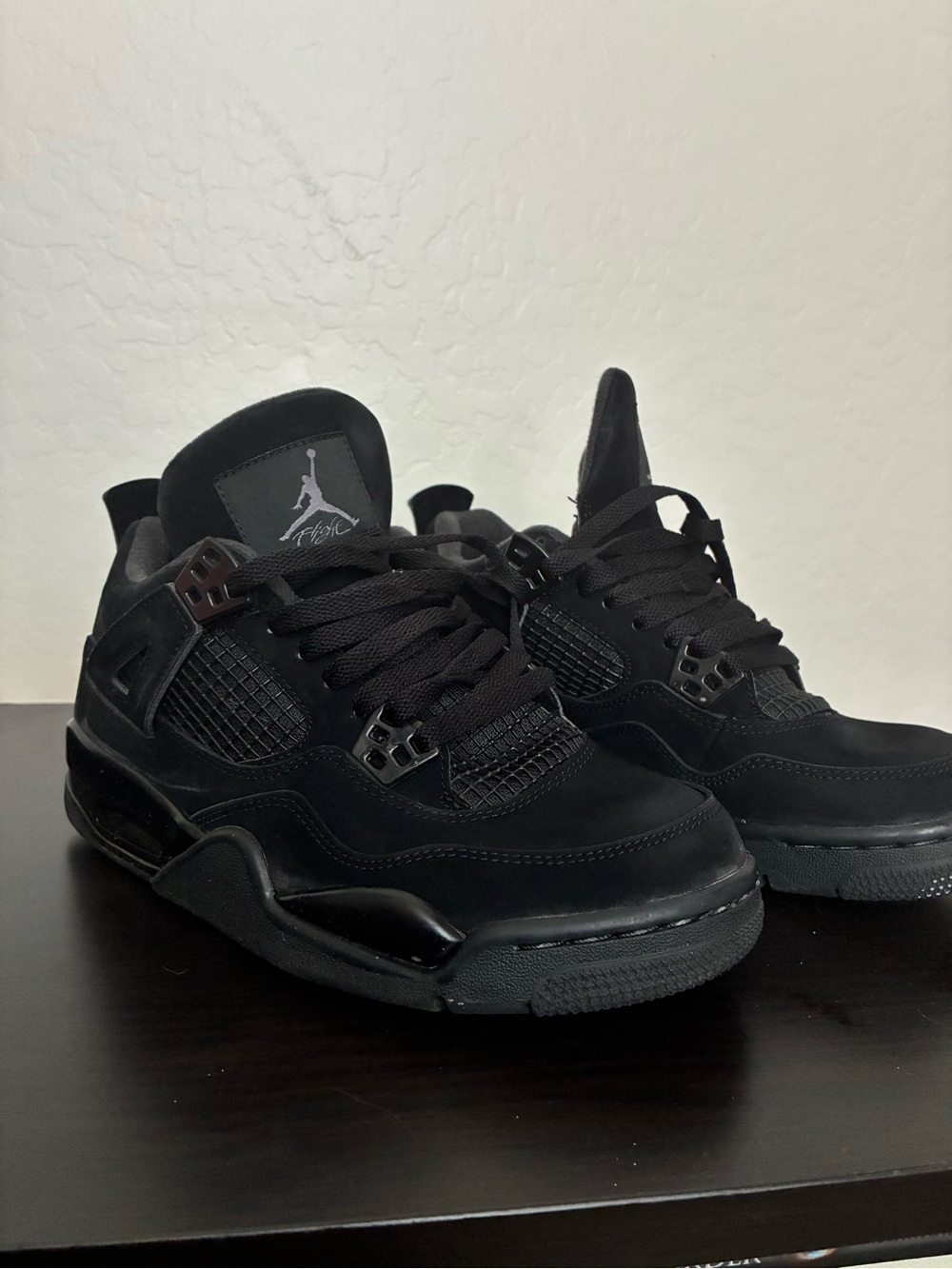 Jordan Kids Black Retro 4 Sneakers